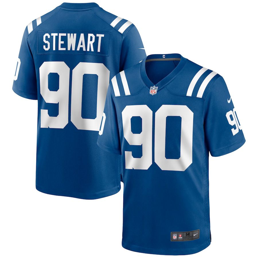 Men Indianapolis Colts #90 Grover Stewart Nike Royal Game NFL Jersey